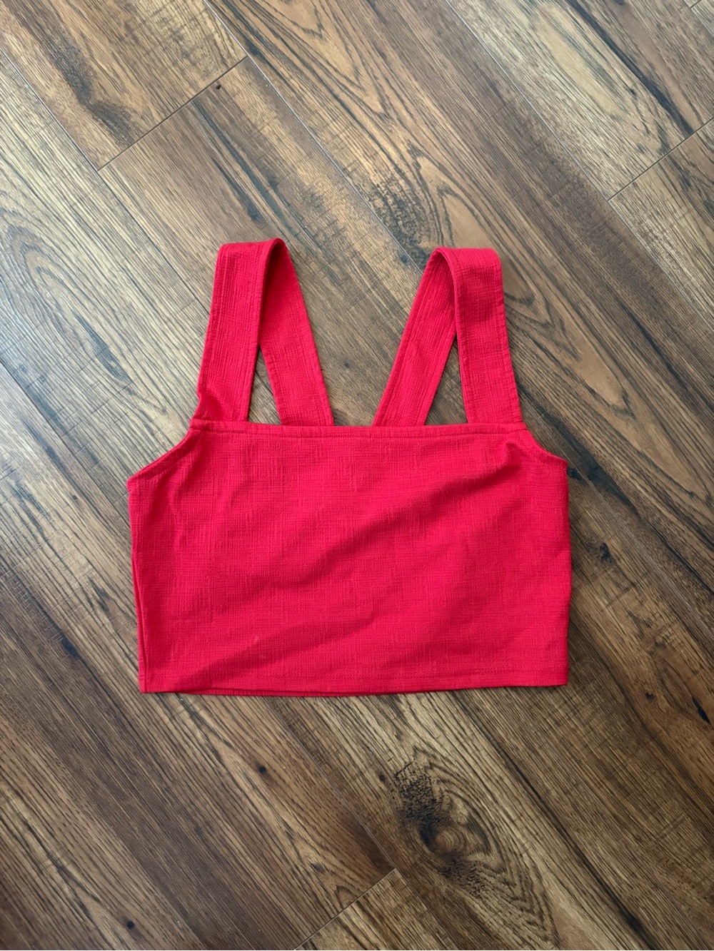 Roxy Bright Red Ribbed Crop Tank